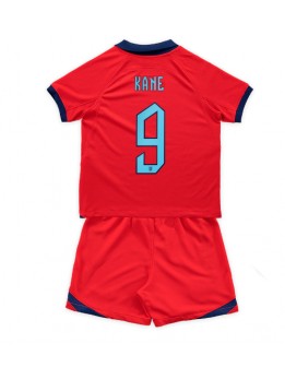 England Harry Kane #9 Replika Borta Kläder Barn VM 2022 Kortärmad (+ byxor)